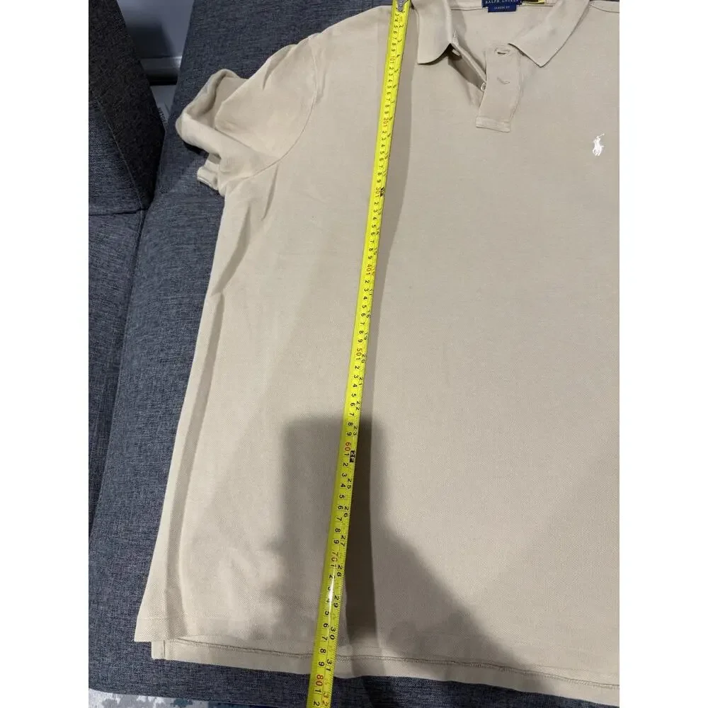 Polo Ralph Lauren Men’s Polo Shirt Brown Beige Tan 100% Cotton Short Sleeve XXL